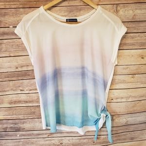 Democracy Water Color Tie Blouse Size Small